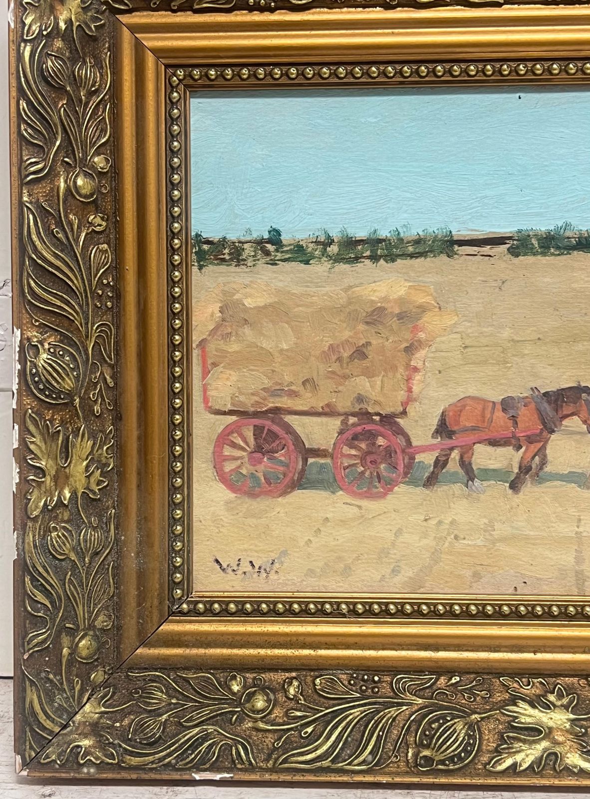 Wilfred Wilsonthe Haycart Mid 20th Century English Impressionist Signed Oil Painting photo Art