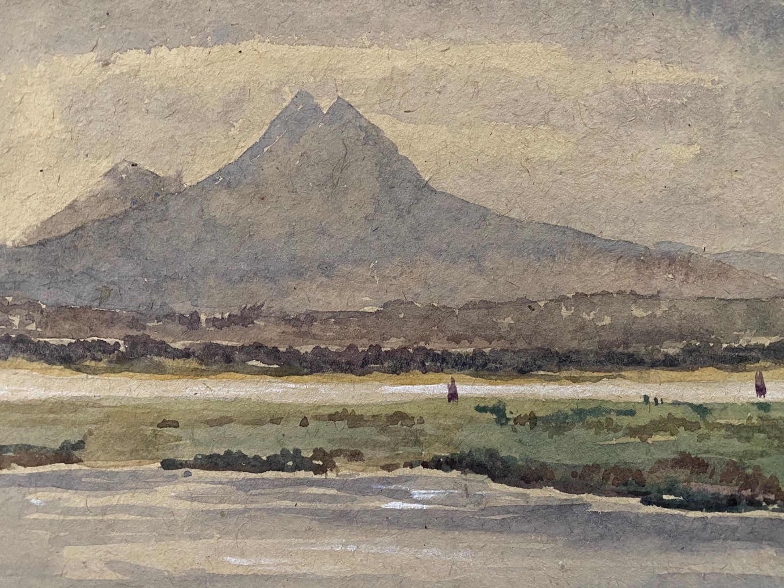 Unknown1900's English Impressionist Watercolor Painting Cliffs In The Distancecirca 1900s photo for sale