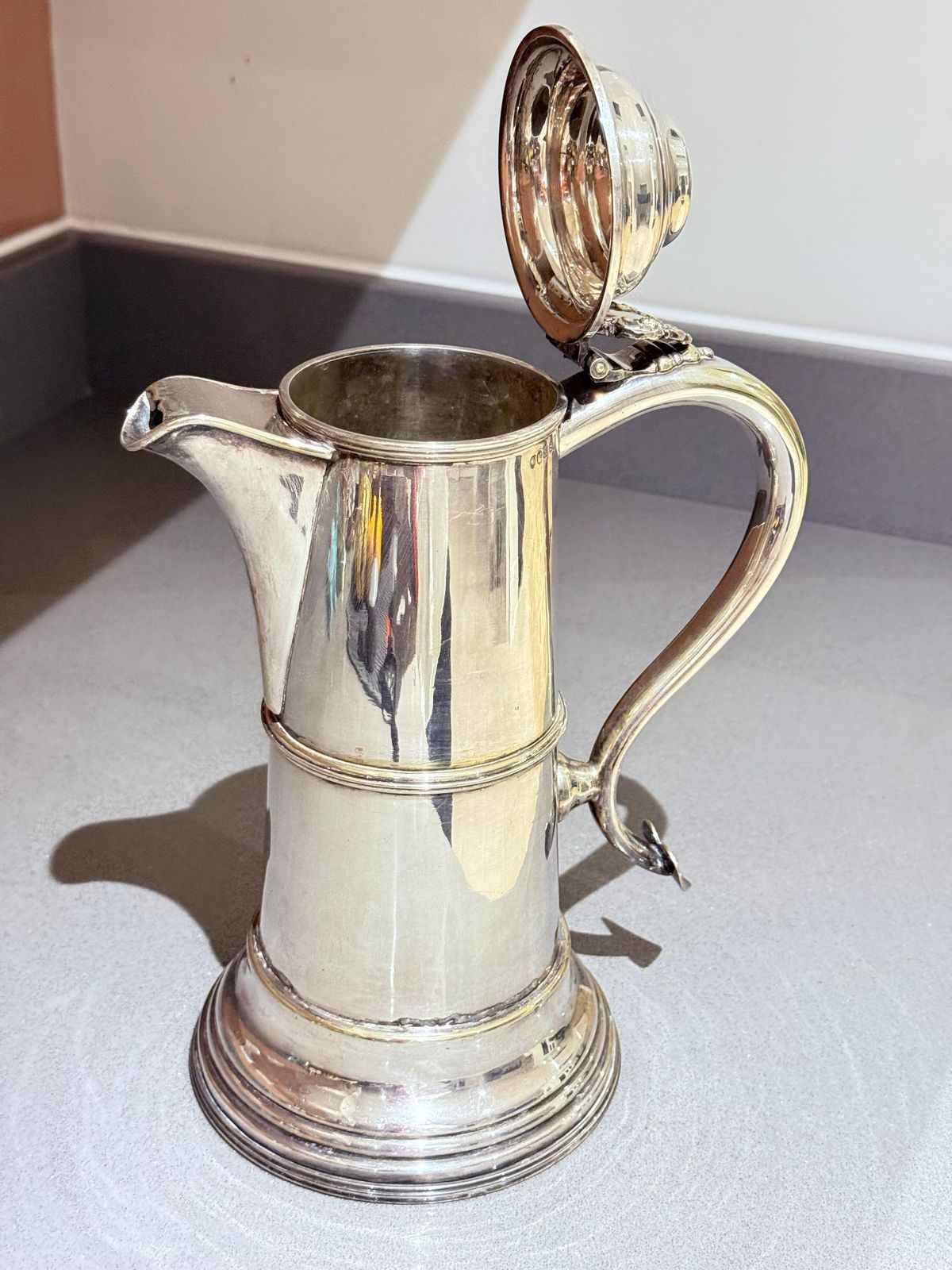 Antique English Silver Plated Coffee Pot With Hinged Lid, Ornate Hot Water Pot photo buy