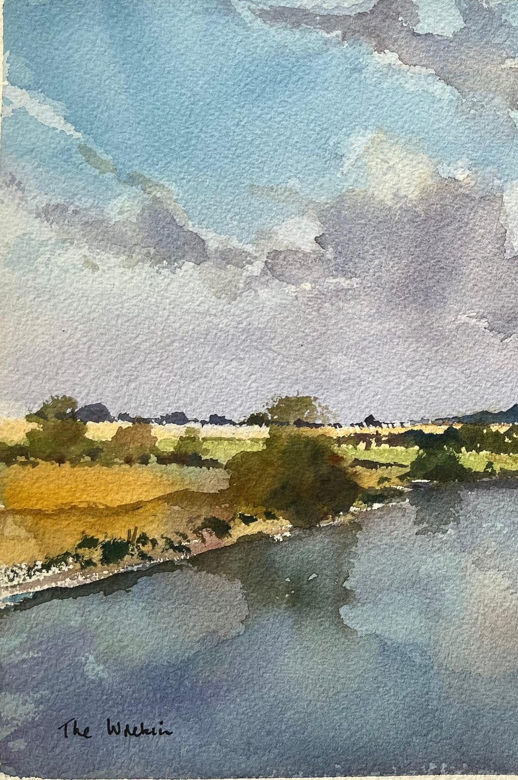 Anthony Averybritish Impressionist Watercolor Of The Wrekin And River Landscape photo furniture