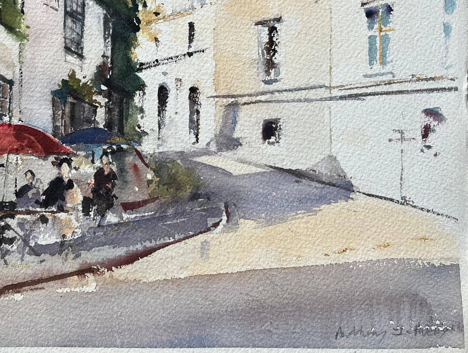 Anthony Avery British Impressionist Watercolor Of The Unicorn Inn And Village Scene photo Art
