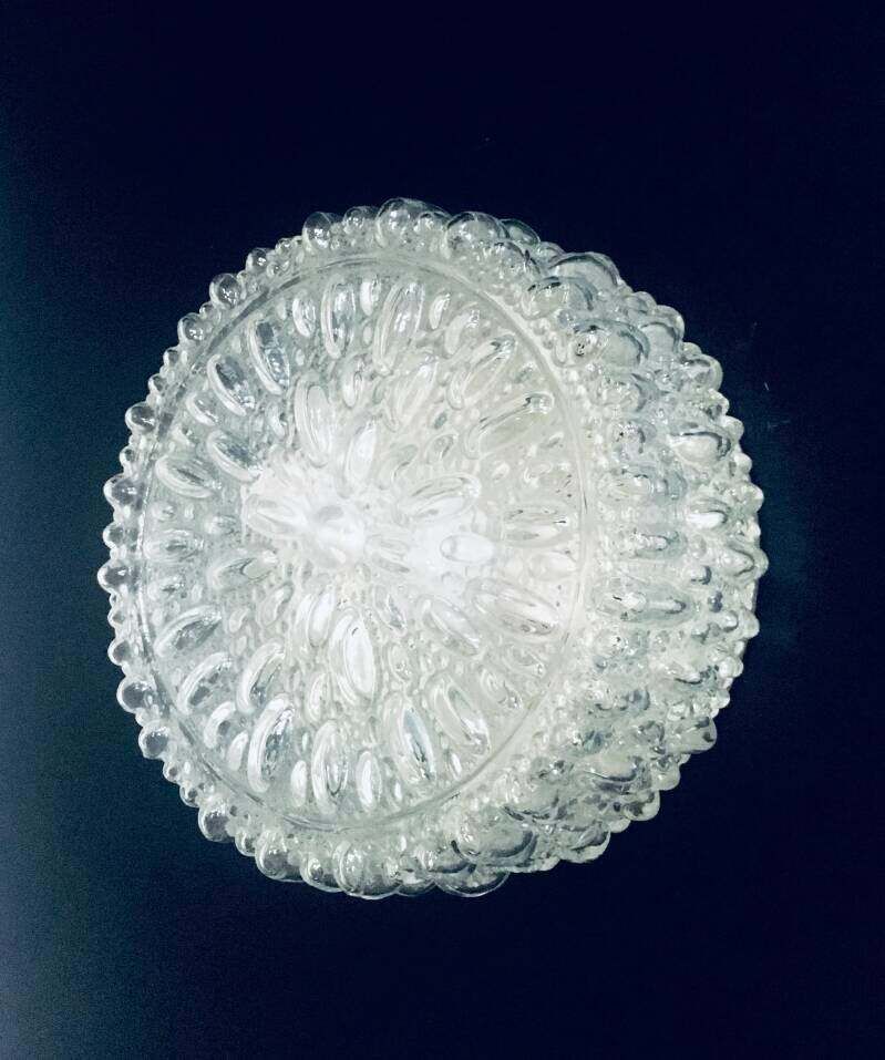 1960's Round Glass Sconce Wall Lamp By Helena Tynell For Glashutte Limburg photo furniture