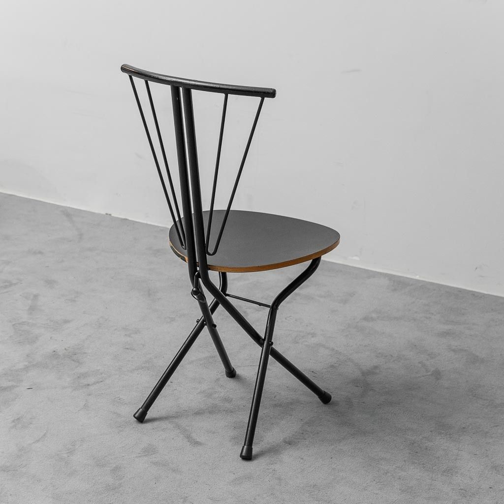 Set Of 4 Vintage 1970s Metal And Wood Folding Chairs photo buy