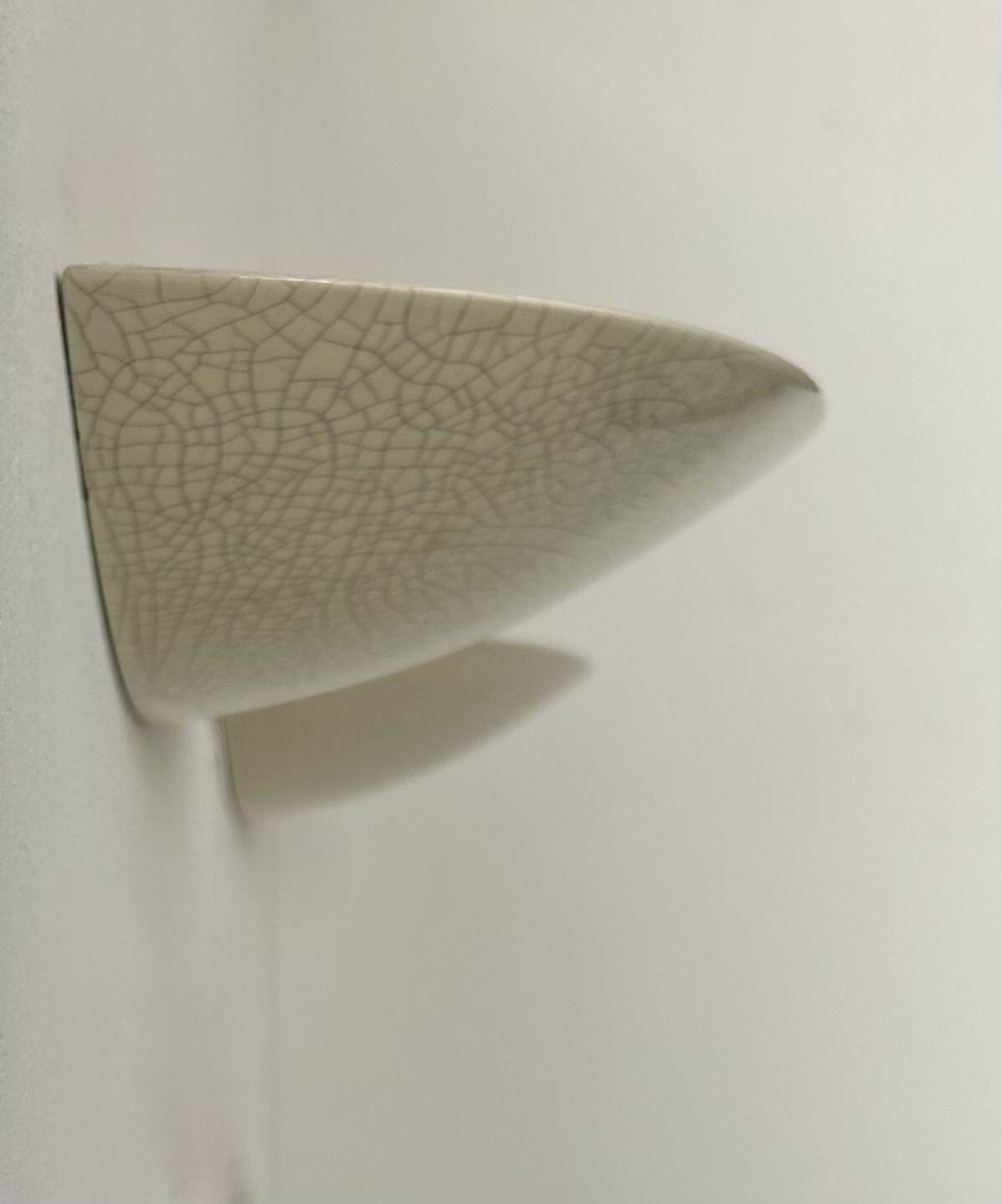 Pair Of Vintage Crackle Glazed Porcelain Wall Sconces, France, 1970 photo Lighting