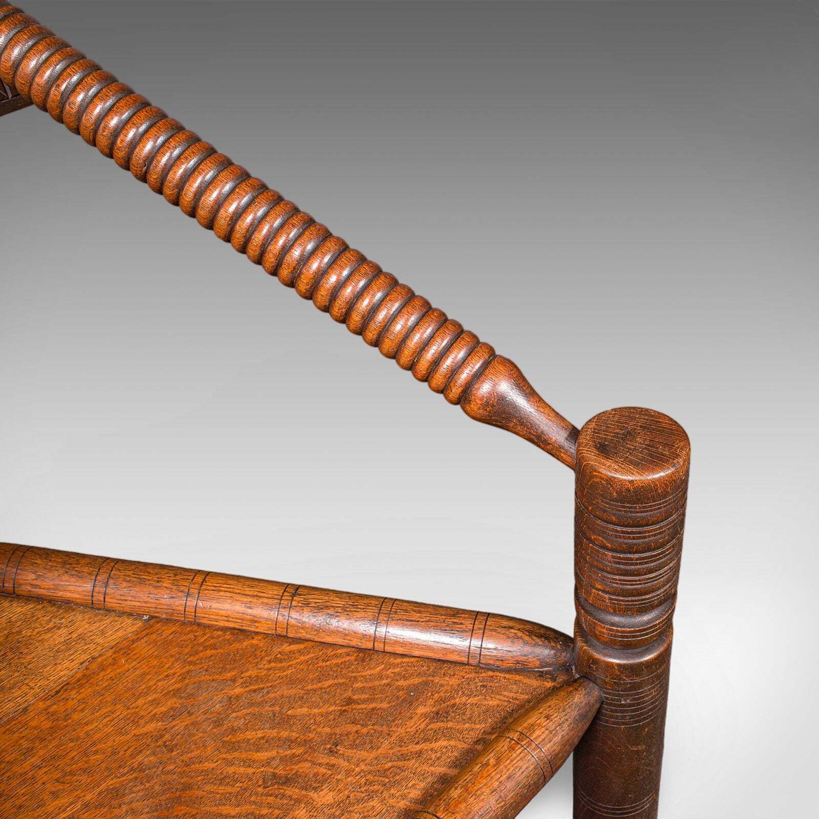 photo for sale Antique Turner's Chair, English Oak, Warwick, Old Saxon, Elbow Seat, Victorian