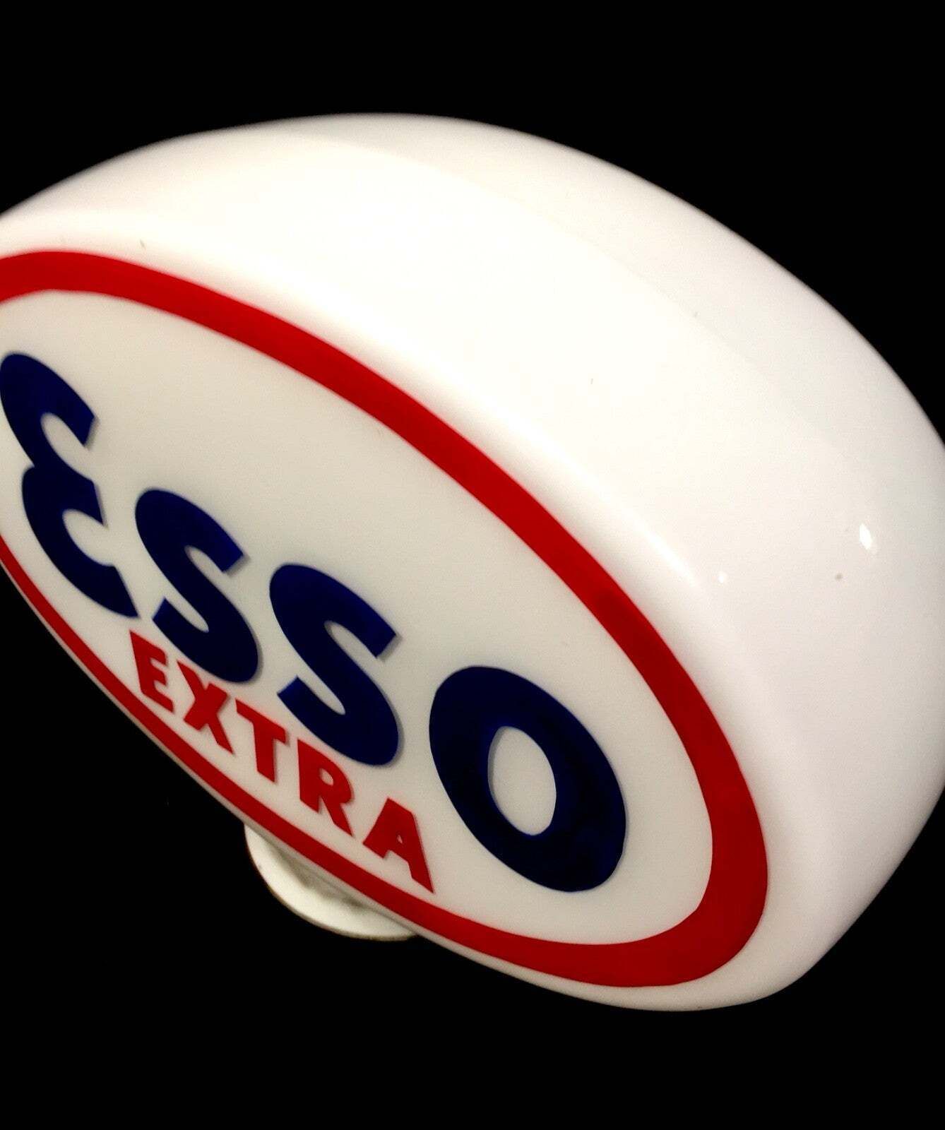 Antique Advertising Original Glass Esso Extra Motor Oil Petrol Pump Globe C1951 photo vinterior