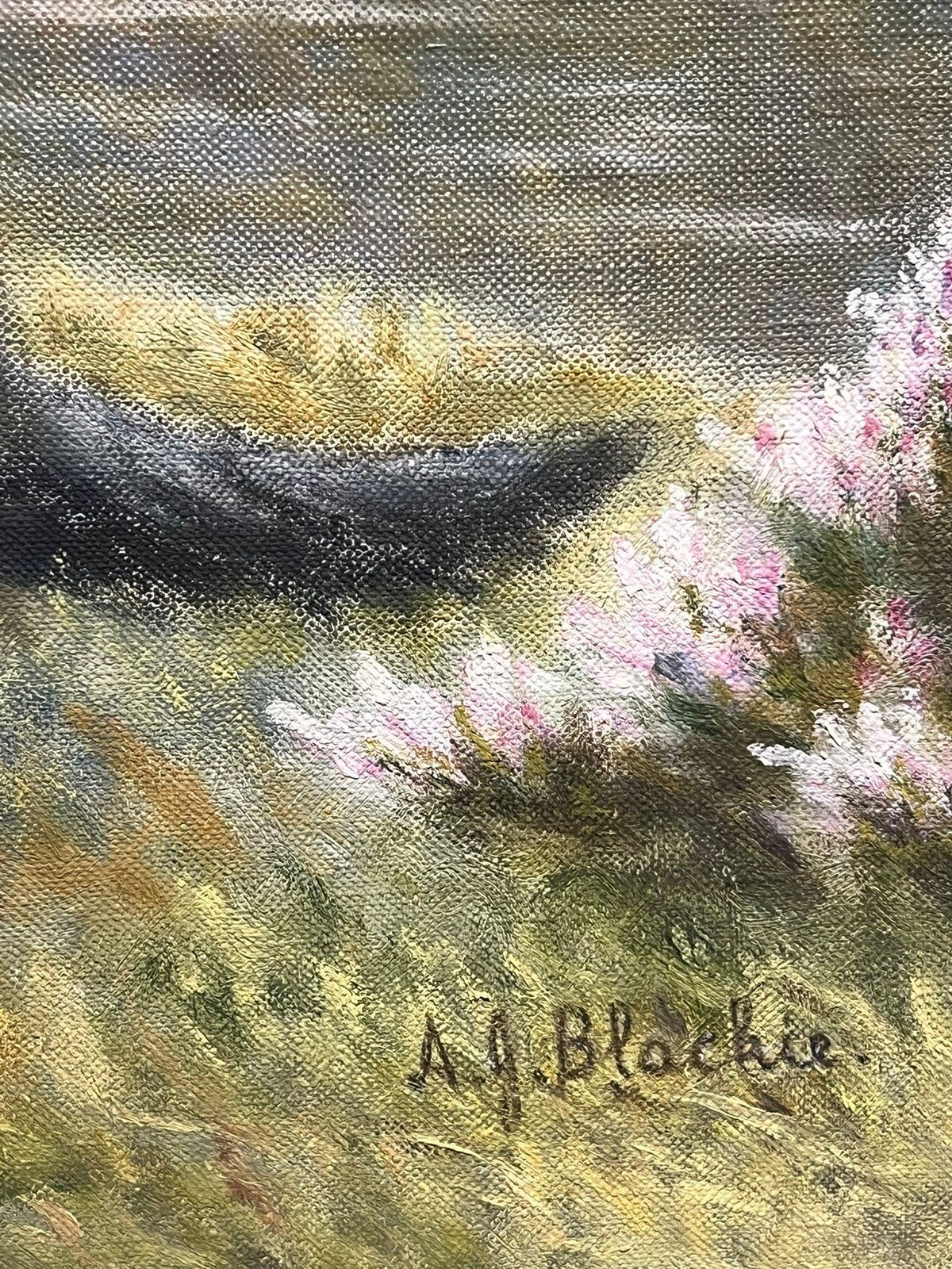 A. J. Blackie Two Cairn Highland Terriers Dogs In Scottish Highlands Landscape Signed Painting photo buy