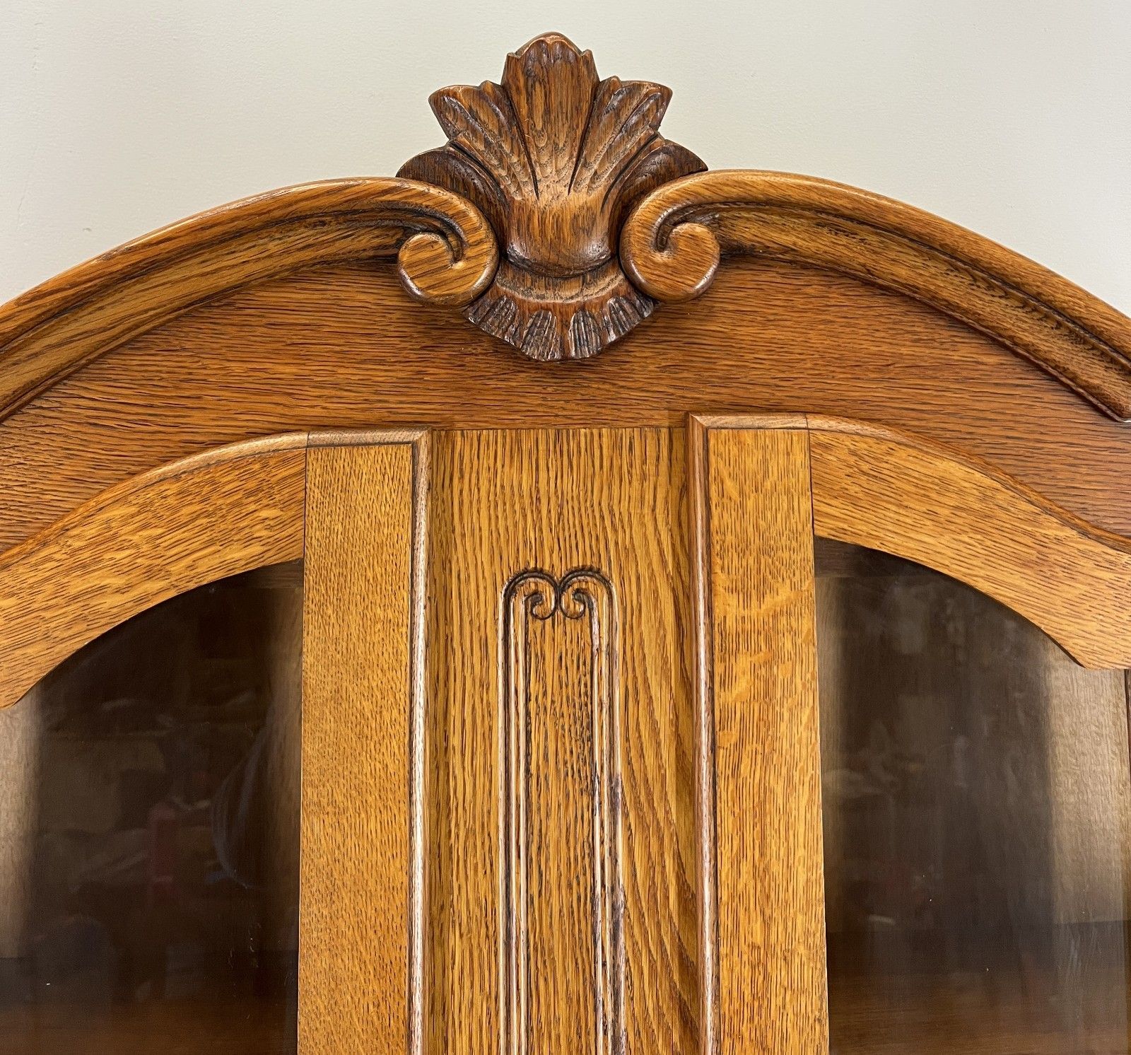 Bookcase Vintage French Louis XVI Oak Display Cabinet Carved Sideboard Lot 4576 photo Furniture