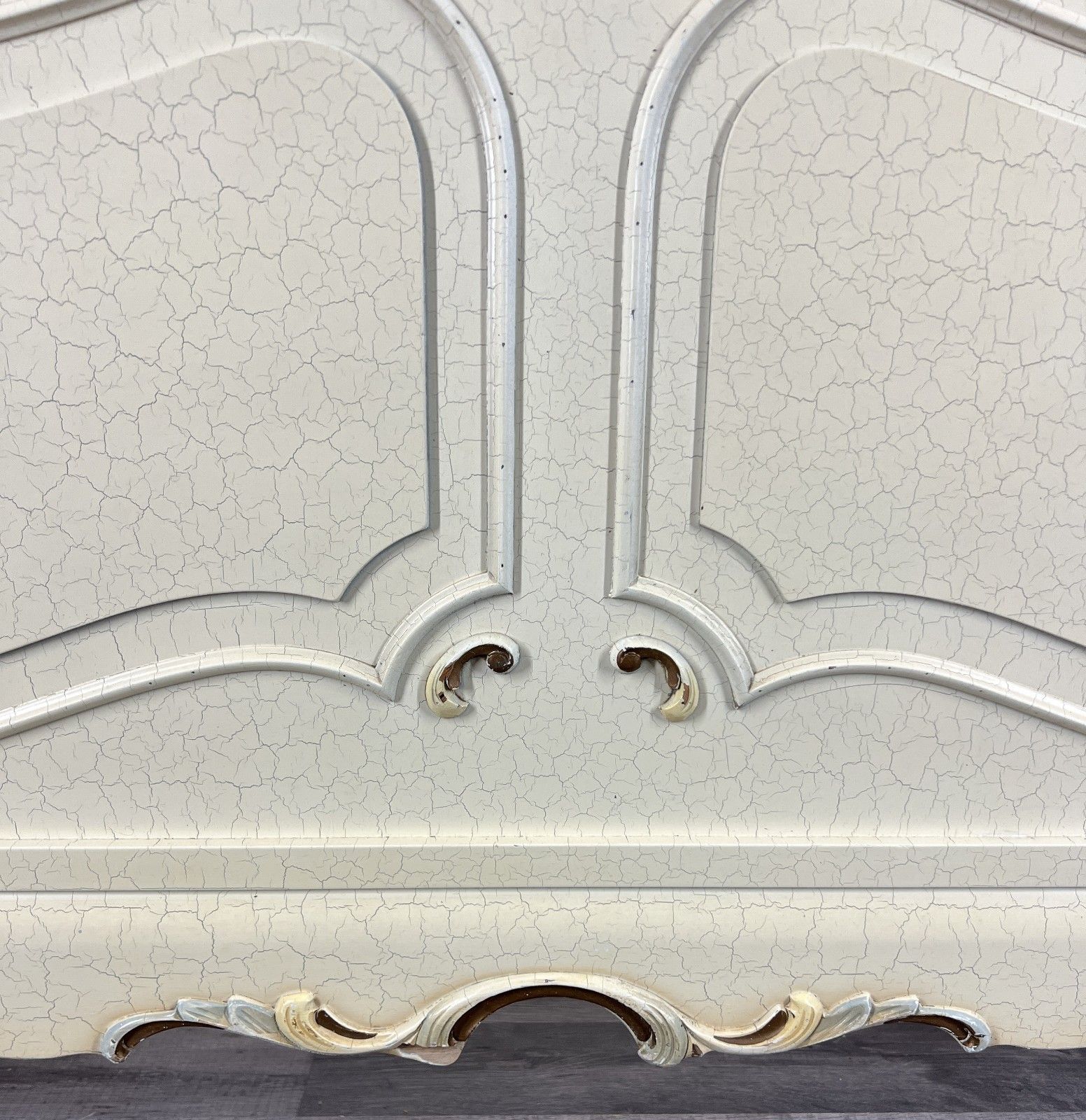 Bed Vintage French Shabby Chic Single Bed Frame Carved Headboard Lot 4596 photo 199.0