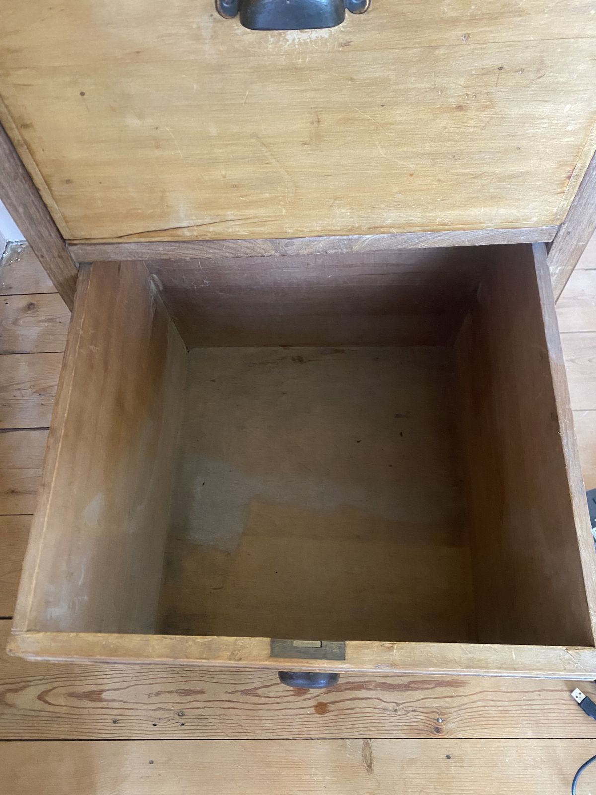 Edwardian Pitch Pine Filing Cabinet, Four Drawers. photo 325.0