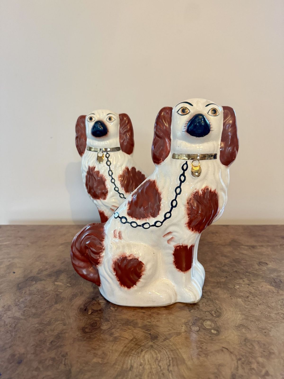 Attractive Pair Of Antique Staffordshire Dogs photo Art