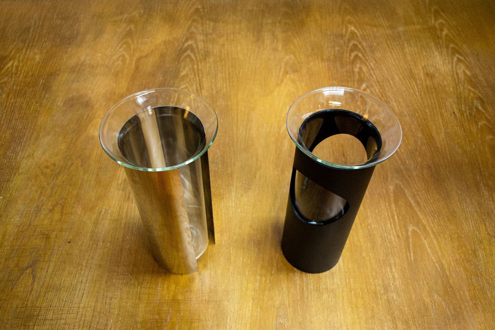 Camicia Series Vases By Enzo Mari For Danese, 1961, Set Of 2 photo for sale