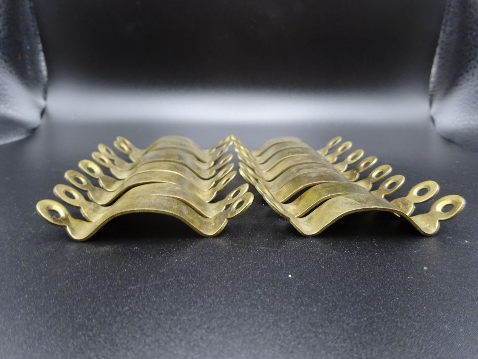16 Reclaimed Brass Stair Rod Brackets/Holders photo furniture