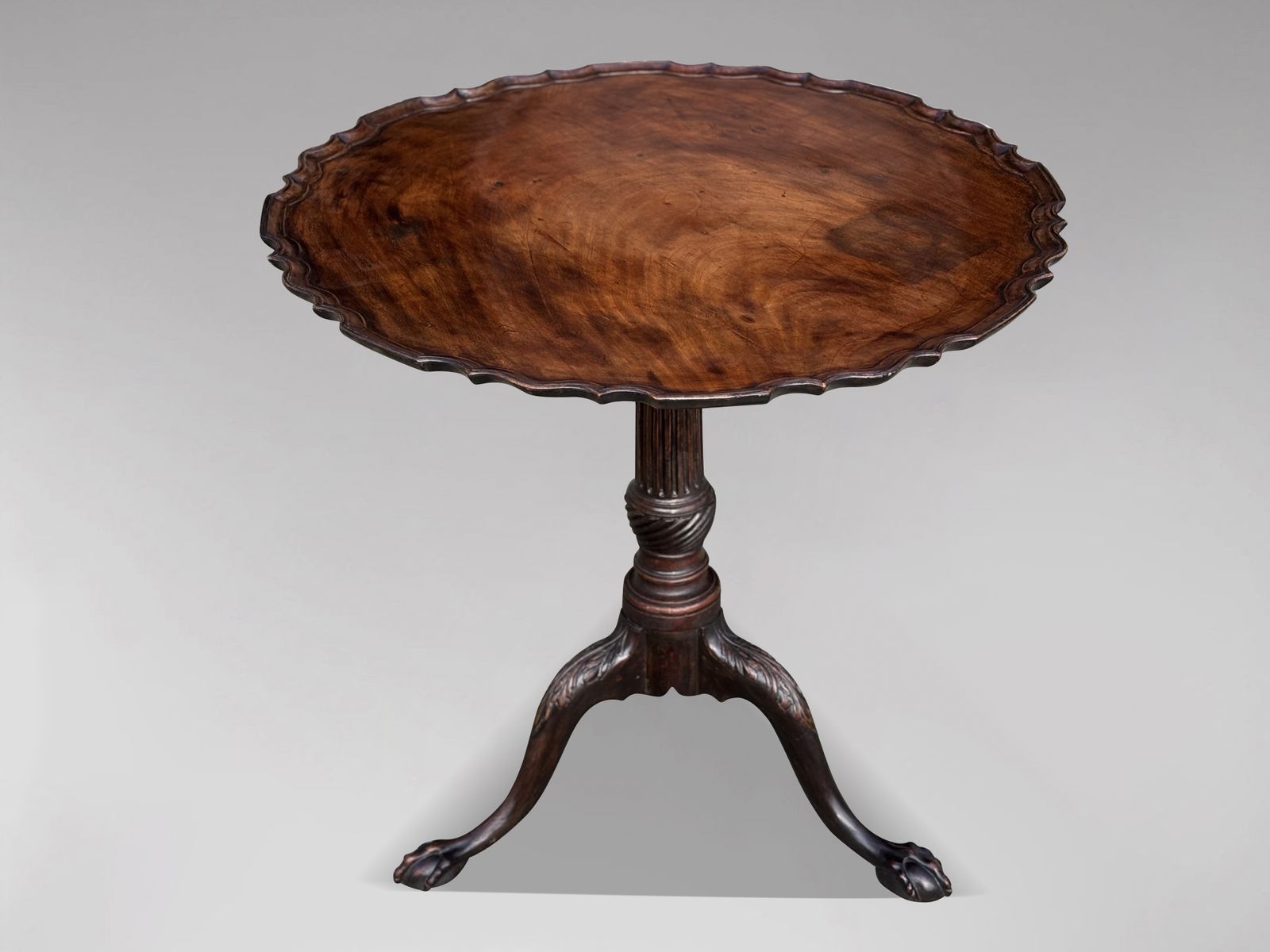18th Century George III Period Mahogany Pie Crust Edge Tripod Table photo 2200.0