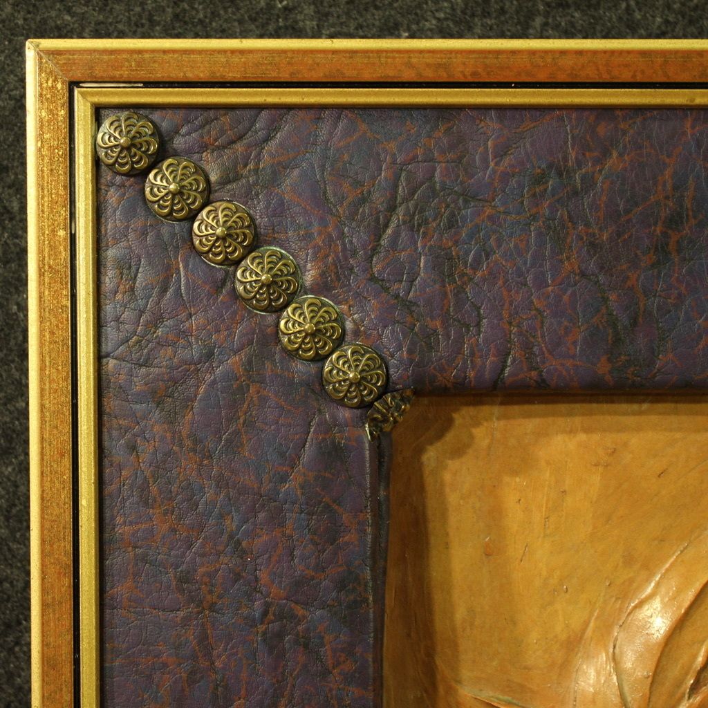 photo vinterior French Terracotta Bas Relief, Venus With Faun From 20th Century