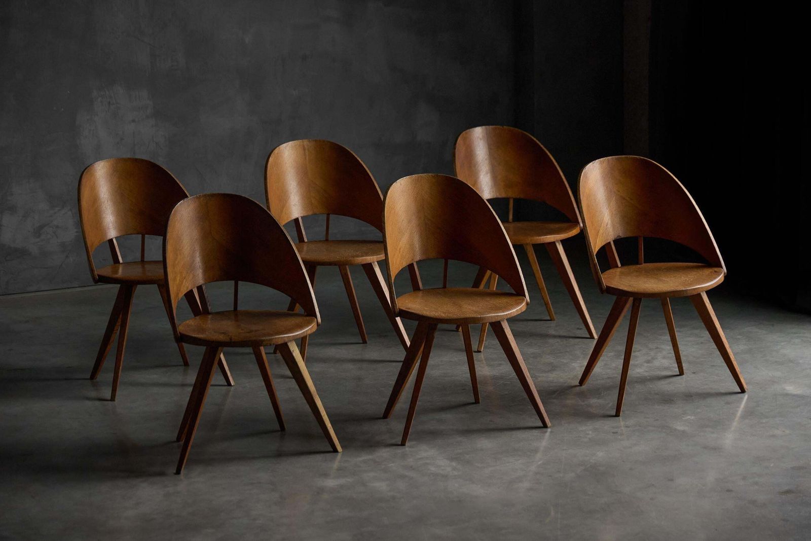 Mid Century Plywood Dining Chairs, Italy, 1950s photo for sale