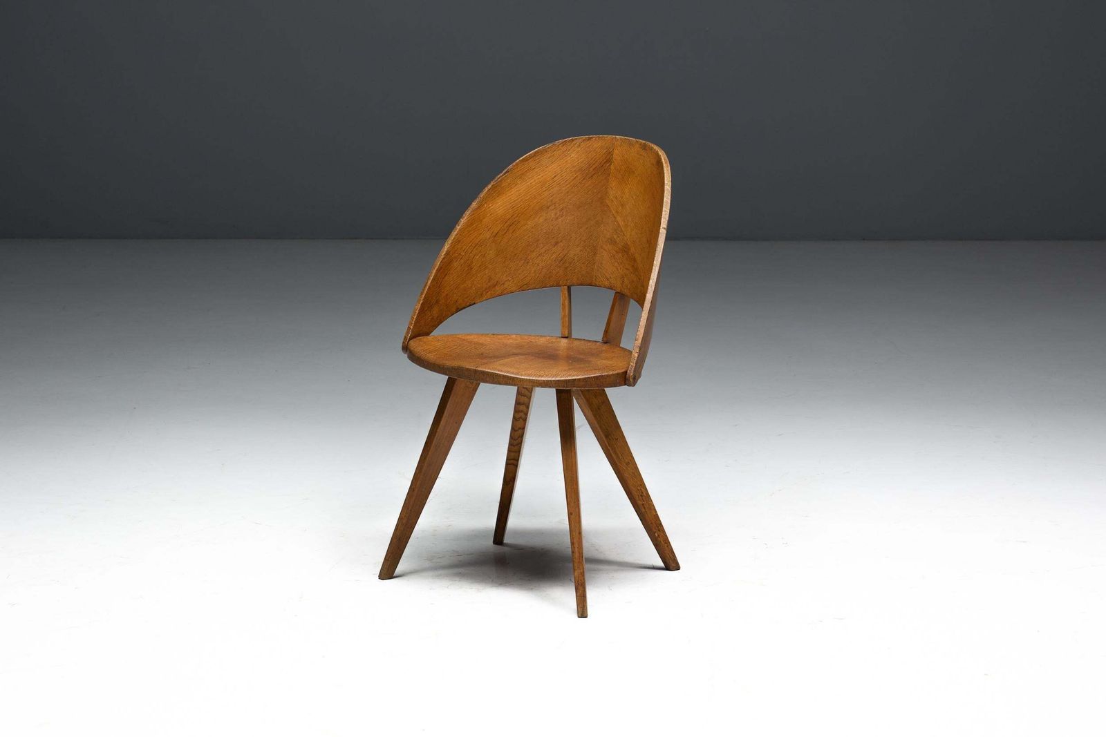 photo vintage Mid Century Plywood Dining Chairs, Italy, 1950s