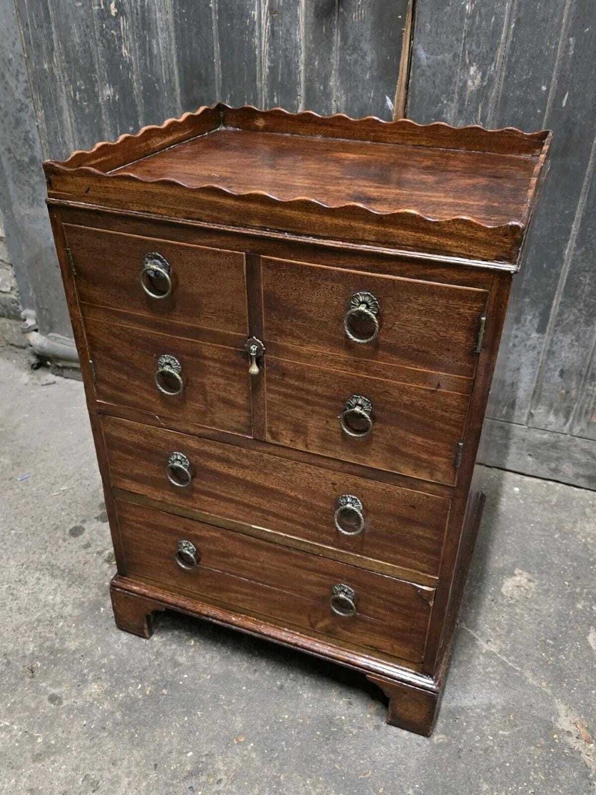 Antique 19th Century Regency Mahogany Chesf Of Drawers Cabinet photo for sale