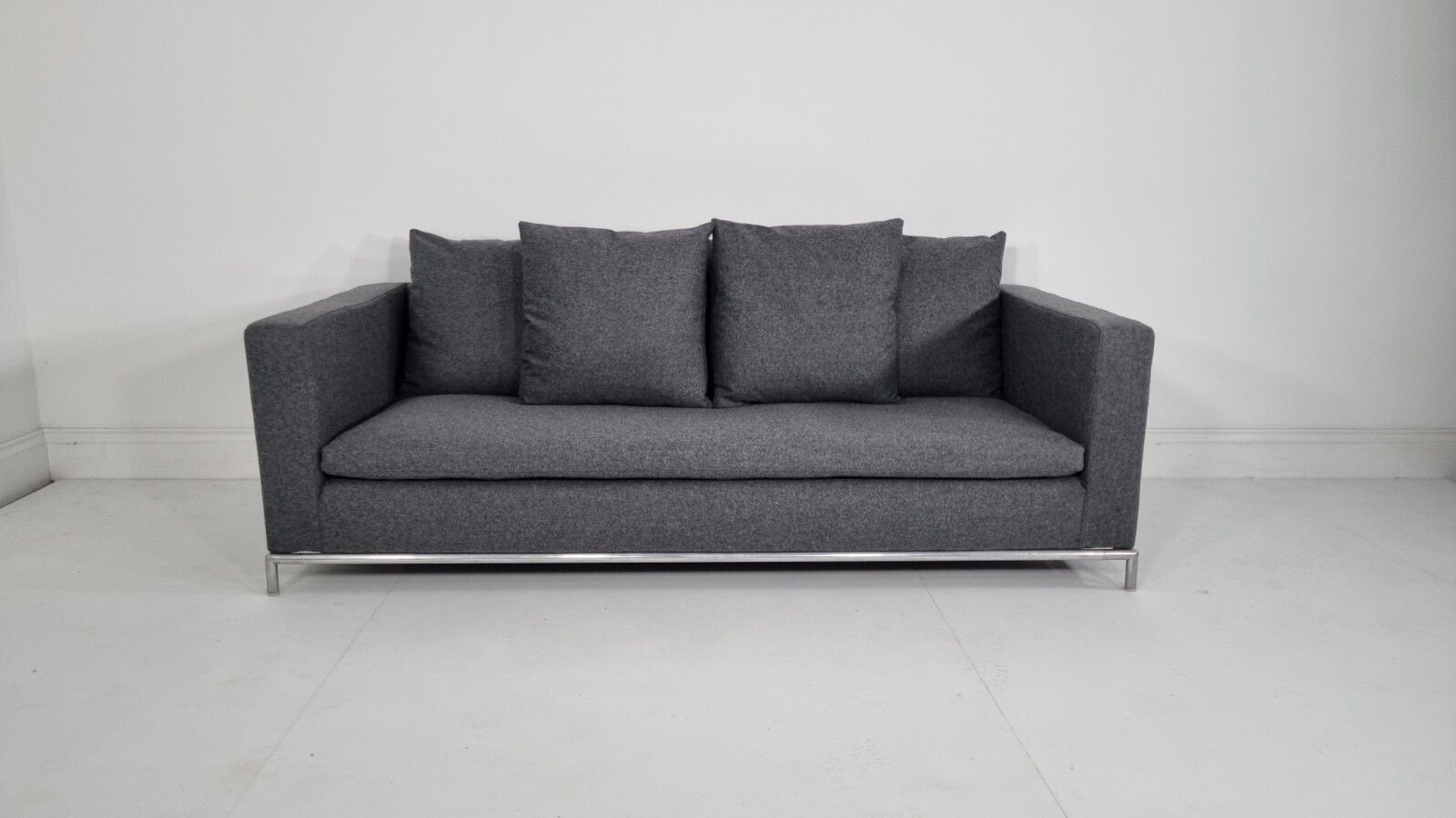 photo for sale Bb Italia George 3 Seater Sofa In Charcoal Wool Impeccable Condition