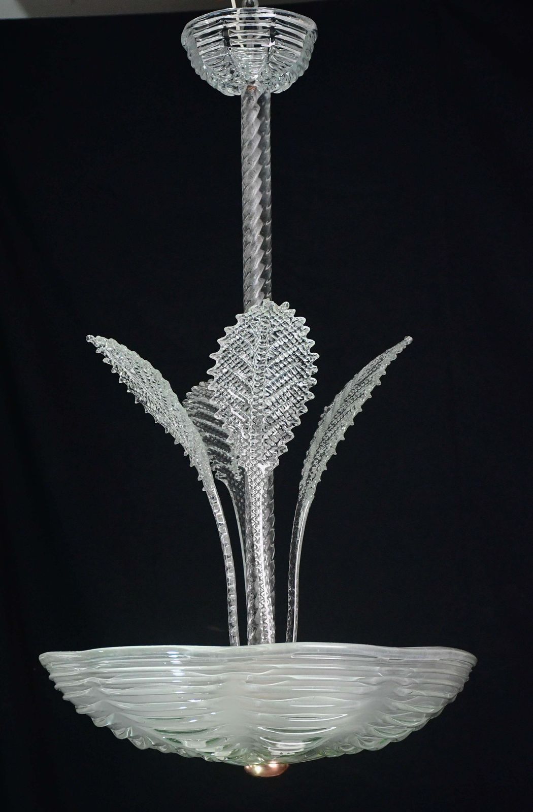 Luxury Barovier & Toso Chandelier, Murano Pulegoso Glass, 1950s photo buy