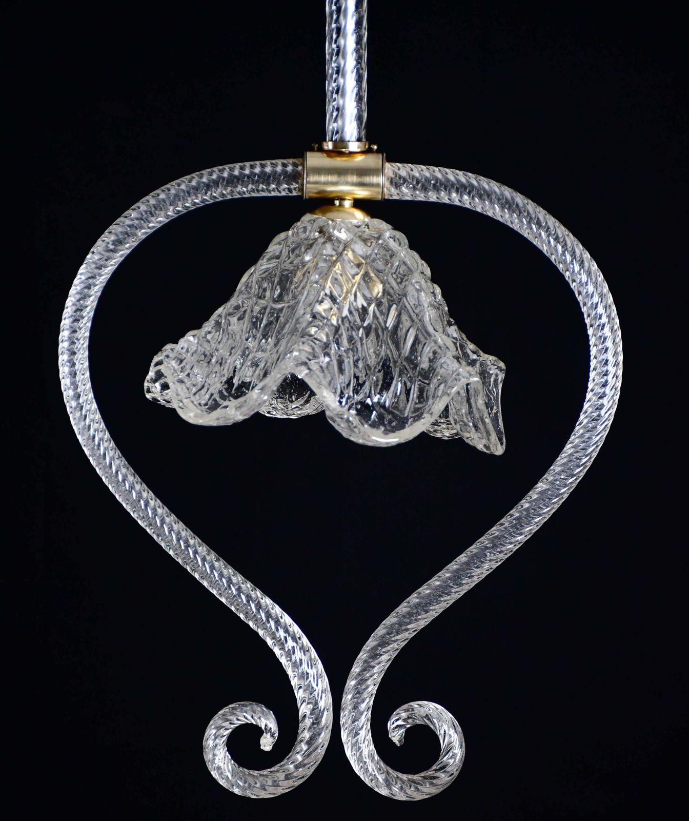Charming Art Decò Barovier & Toso Pendant Light Chandelier Murano Glass, 1950s photo vinterior