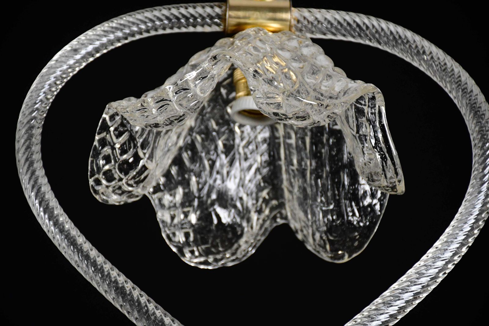 1164.0 Charming Art Decò Barovier & Toso Pendant Light Chandelier Murano Glass, 1950s photo