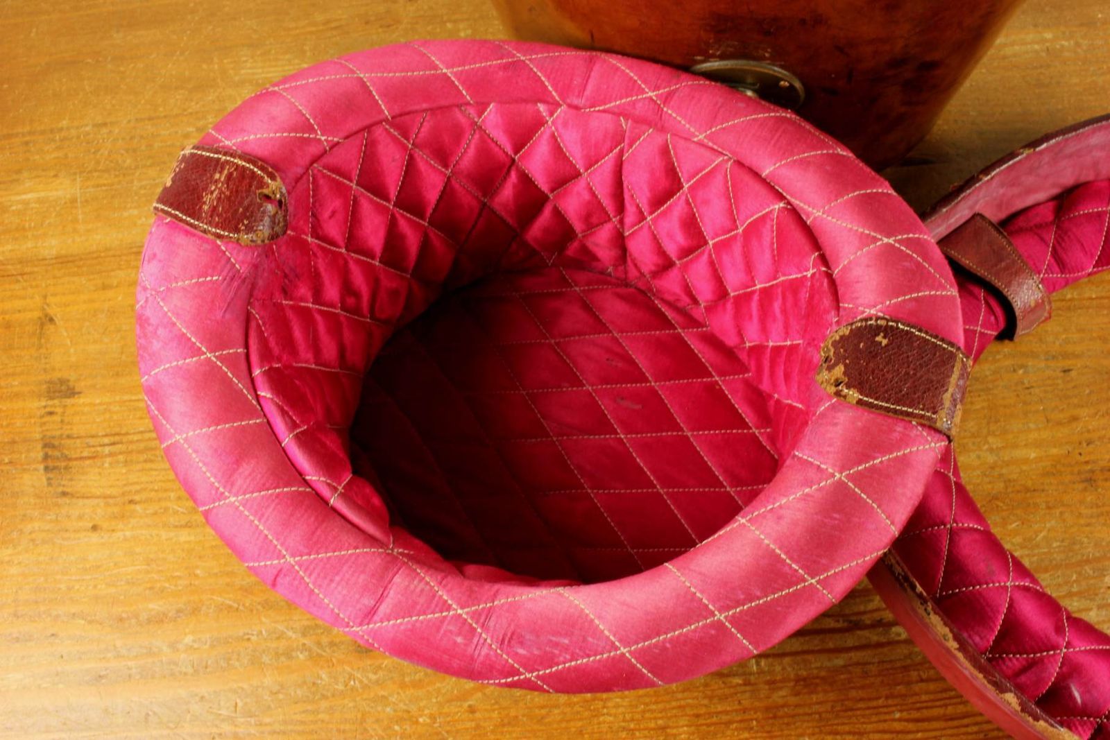 560.0 Antique Large Multi Top Hat Carry Case. Tall Double Leather Storage Box. photo