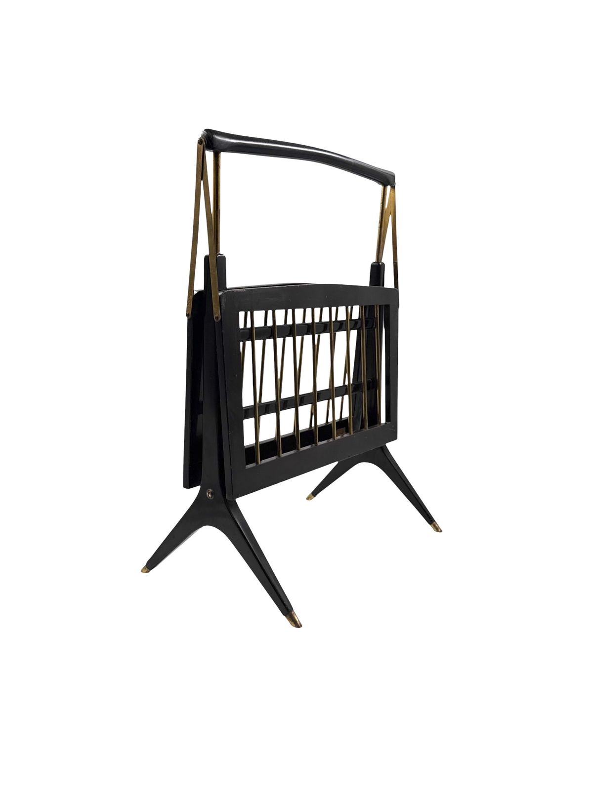Mid Century Modern Brass Magazine Rack, Ico E Luisa Parisi  Italy 1950 photo Home Decor