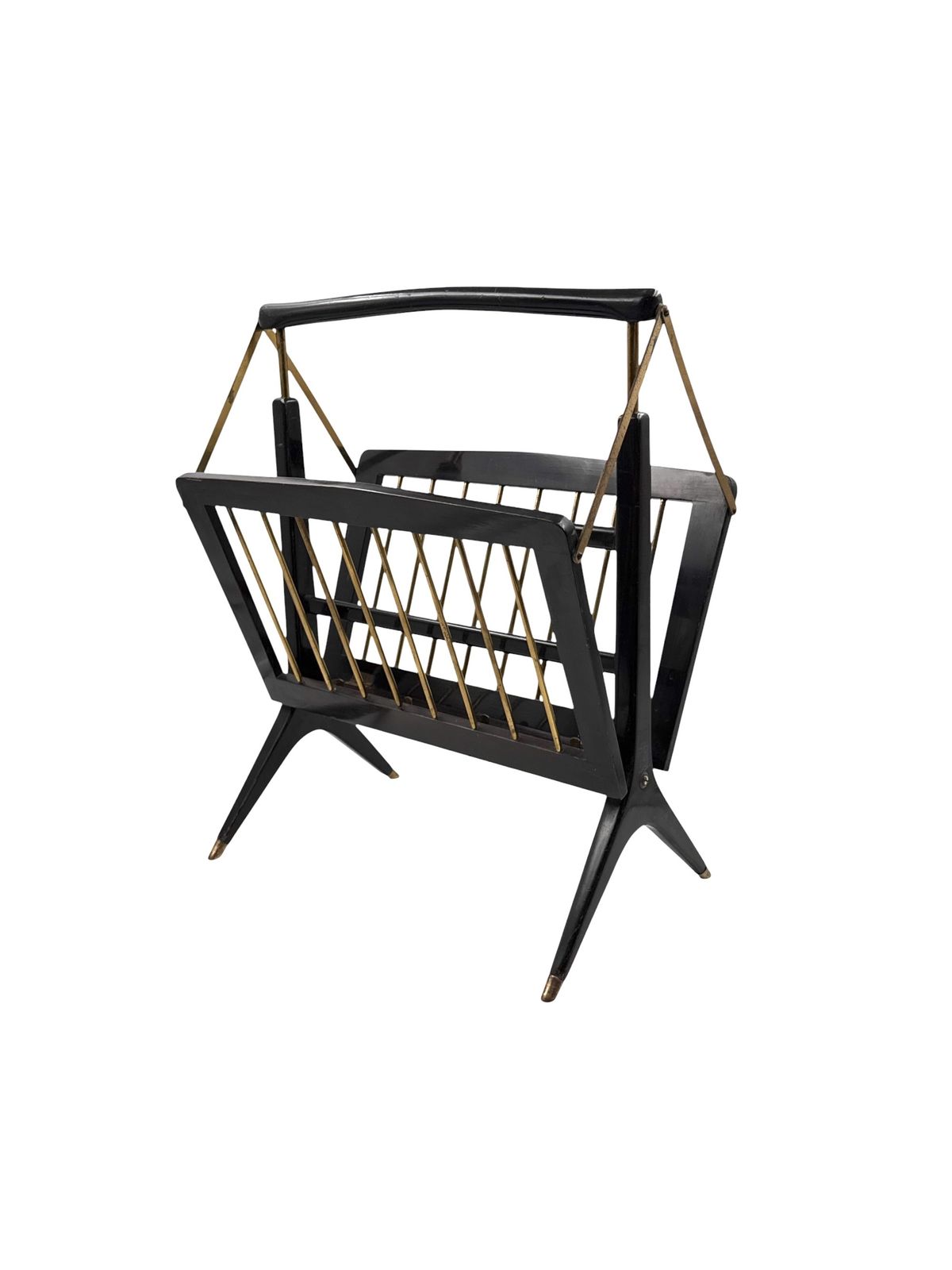 photo furniture Mid Century Modern Brass Magazine Rack, Ico E Luisa Parisi  Italy 1950