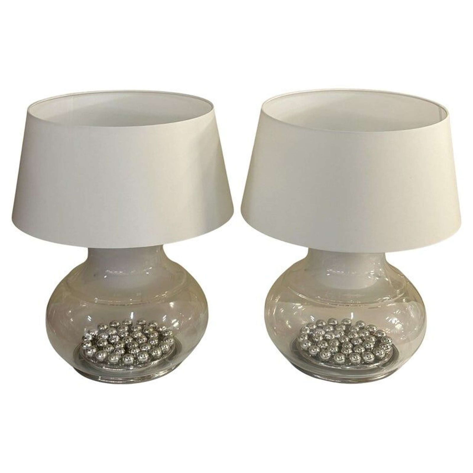 Pair Of Large Reggiani Murano Table Lamps Italy 1970s photo furniture