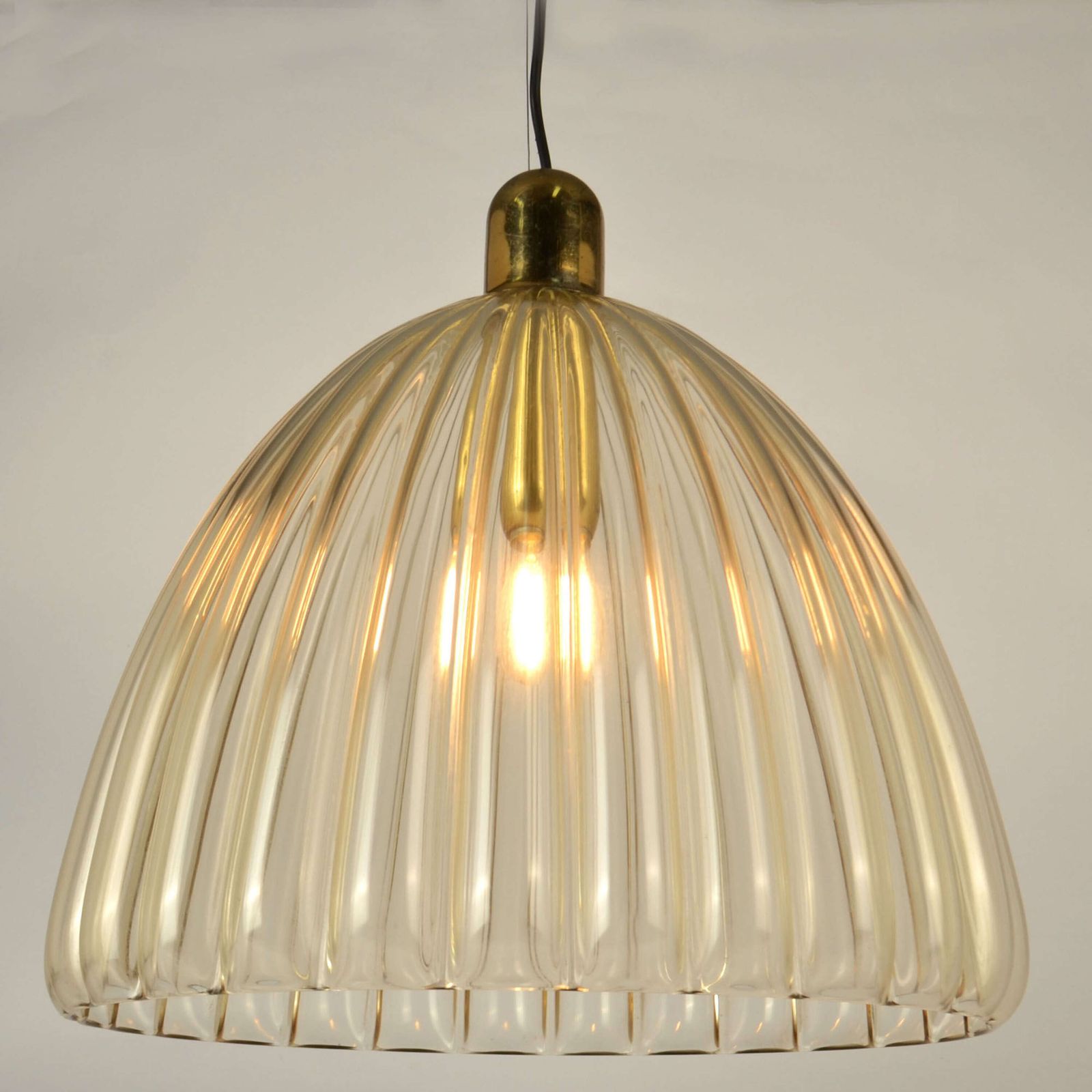 Large Renato Toso Glass Bell Shape Pendant Murano 1950's photo furniture