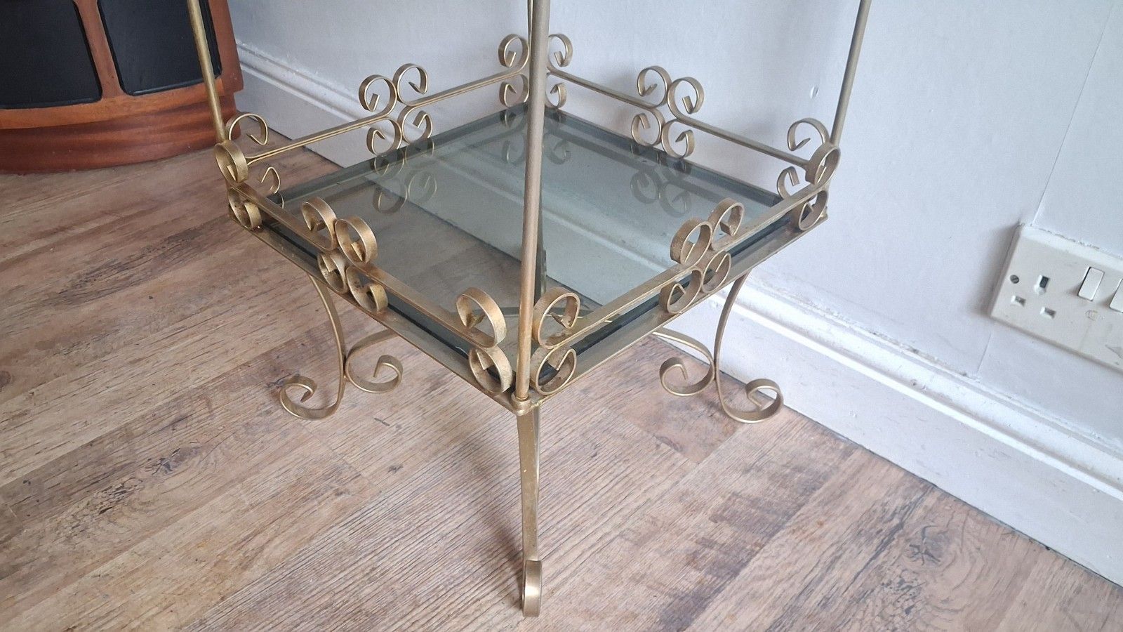 190.0 1960's French Mid Century Gilt Wrought Iron Drinks/Cocktail/Side..... Table photo