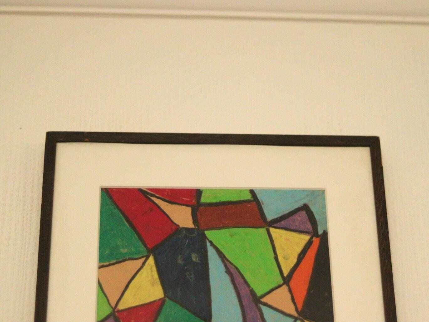 Original Mid Century Swedish Mixed Media/Oil Pastel On Panel – “Ritad 66” By Ann Wazzgren – Vintage& Framed  42 × 31 Cm (16.5" × 12.2") photo 275.0