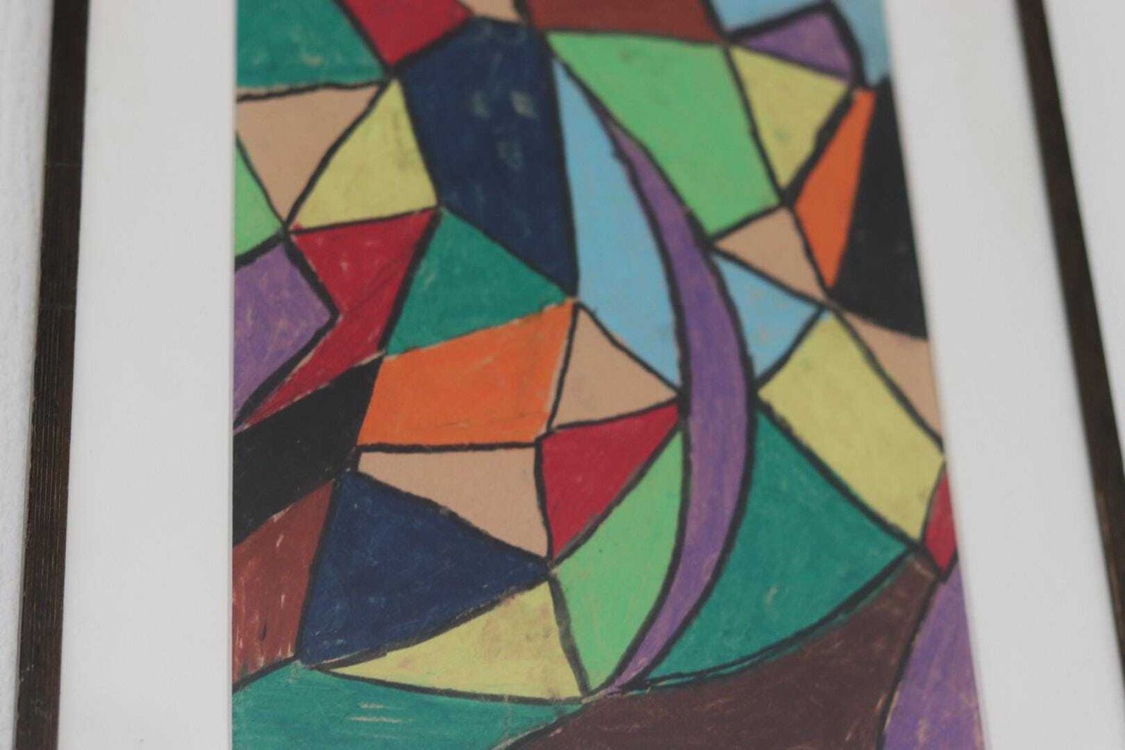 275.0 Original Mid Century Swedish Mixed Media/Oil Pastel On Panel – “Ritad 66” By Ann Wazzgren – Vintage& Framed  42 × 31 Cm (16.5" × 12.2") photo
