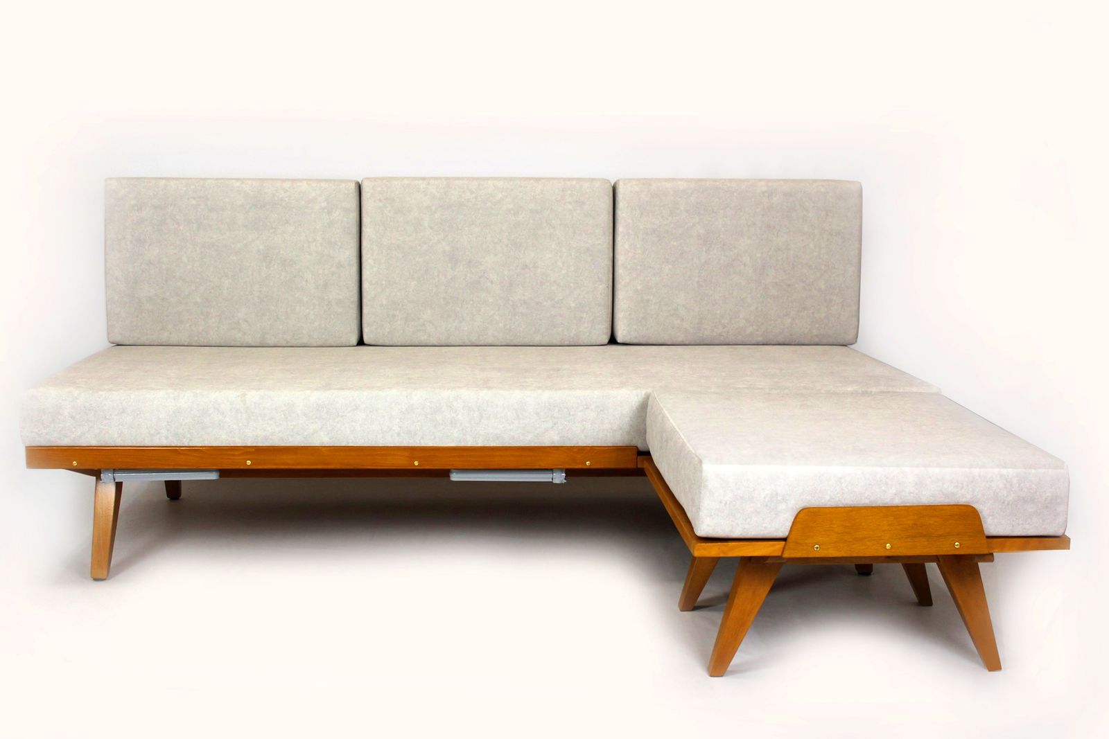 Restored 1960s Modular Corner Convertible Sofa With Pouf, Tatra, Czechoslovakia, 1960s