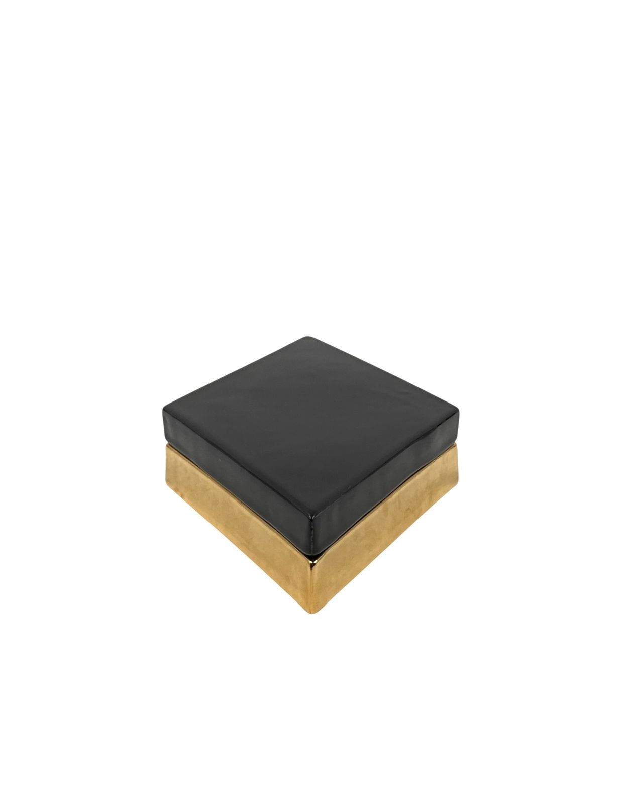 Ferdinando Loffredo, Golden Ceramic Box, Ceramiche Del Ferlaro, Italy 1970s photo vintage