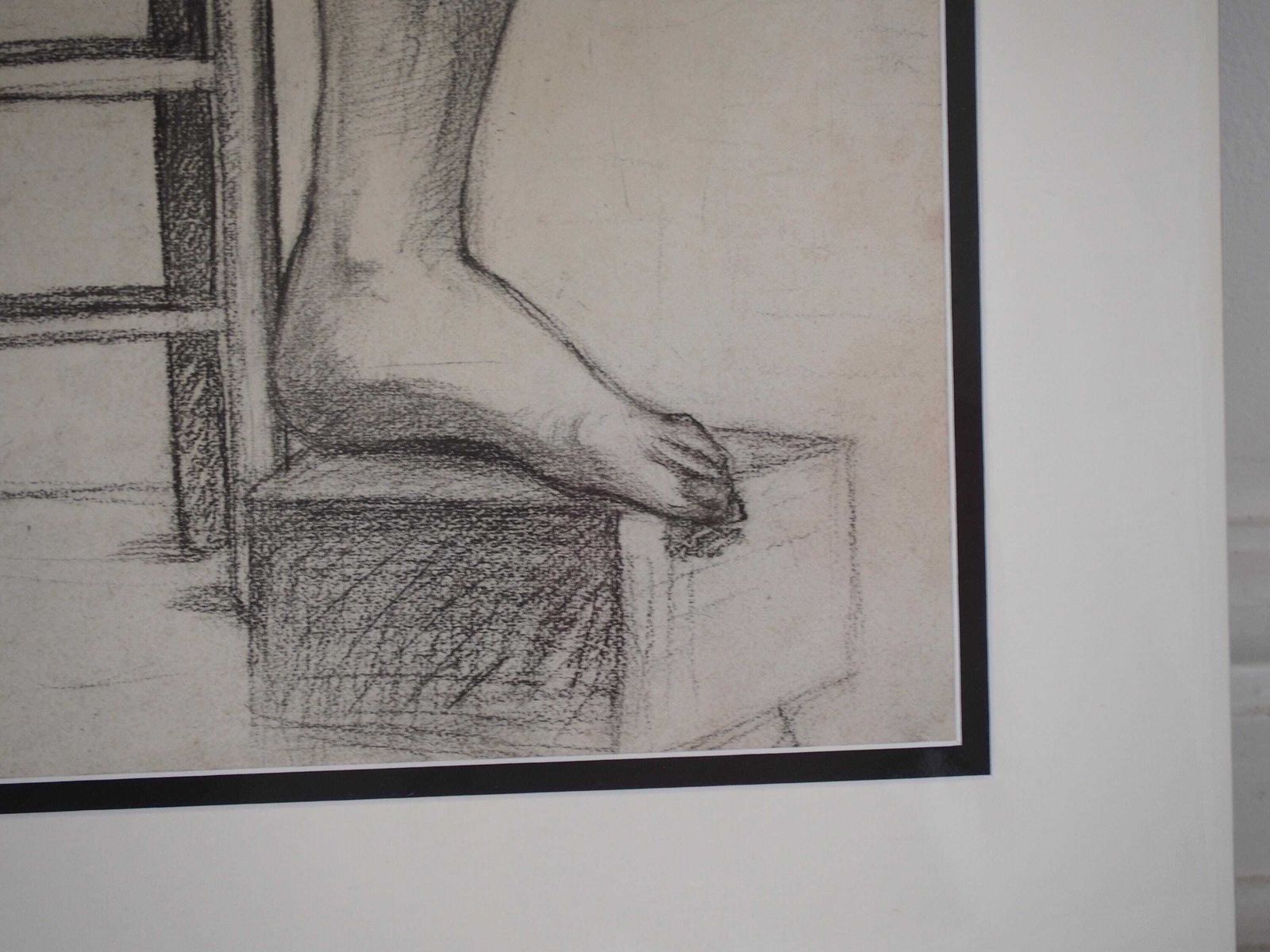 Vintage Antique Large French Original Nude Life Drawing / Charcoal Sketch (Unknown Artist) photo buy