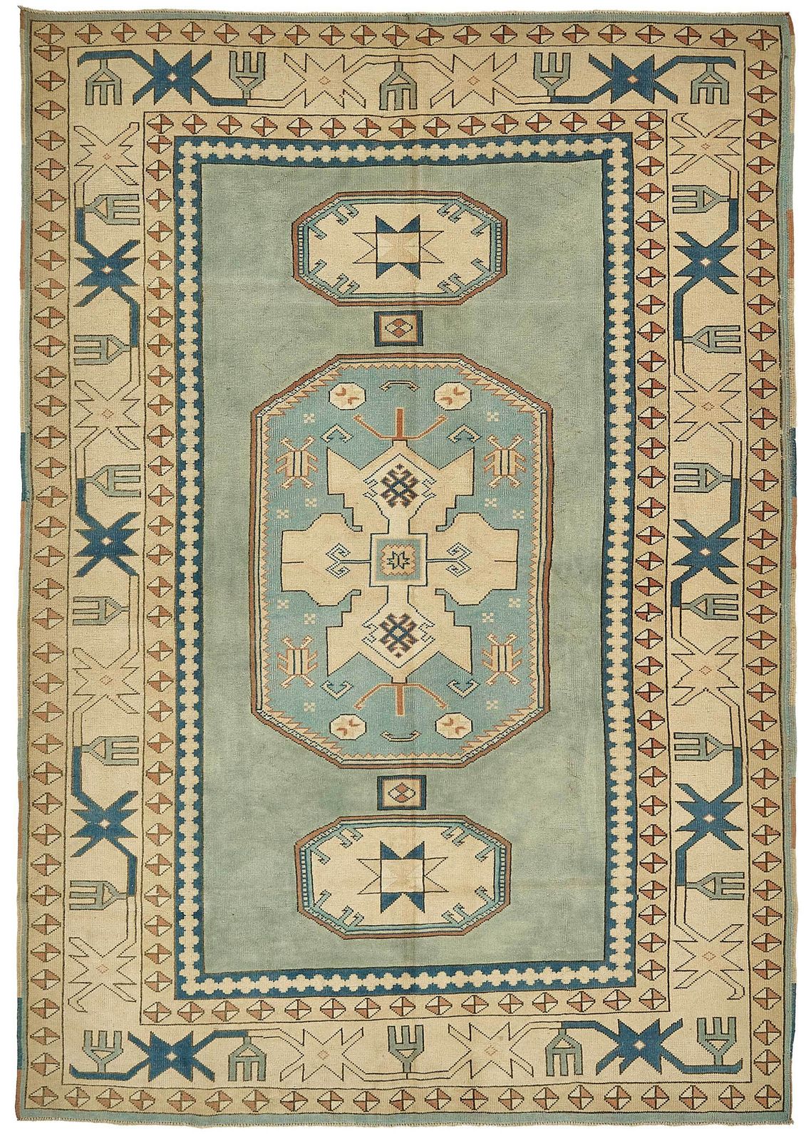 Turkish Beige Handmade Oriental Rug 210 X 297 Cm