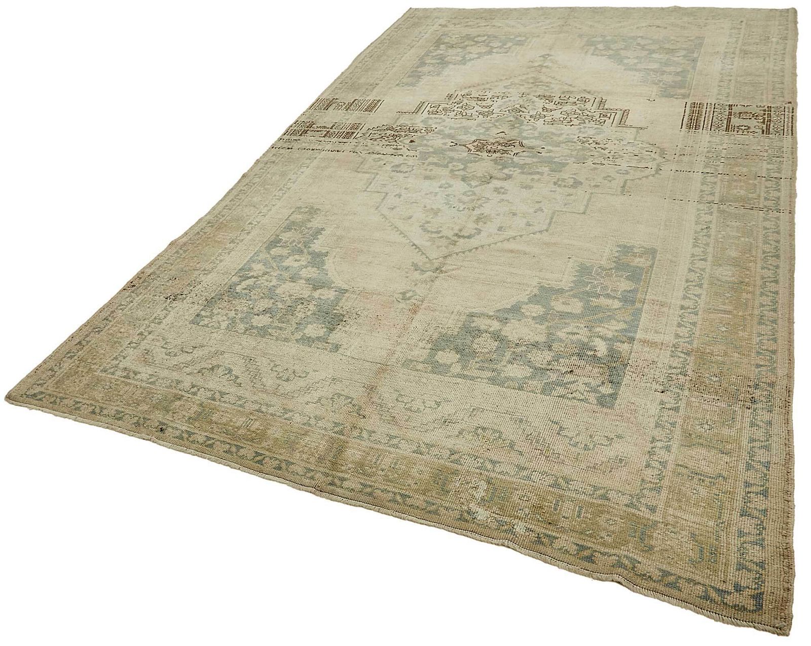 Turkish Beige Handmade Oriental Rug 188 Cm X 335 Cm photo for sale
