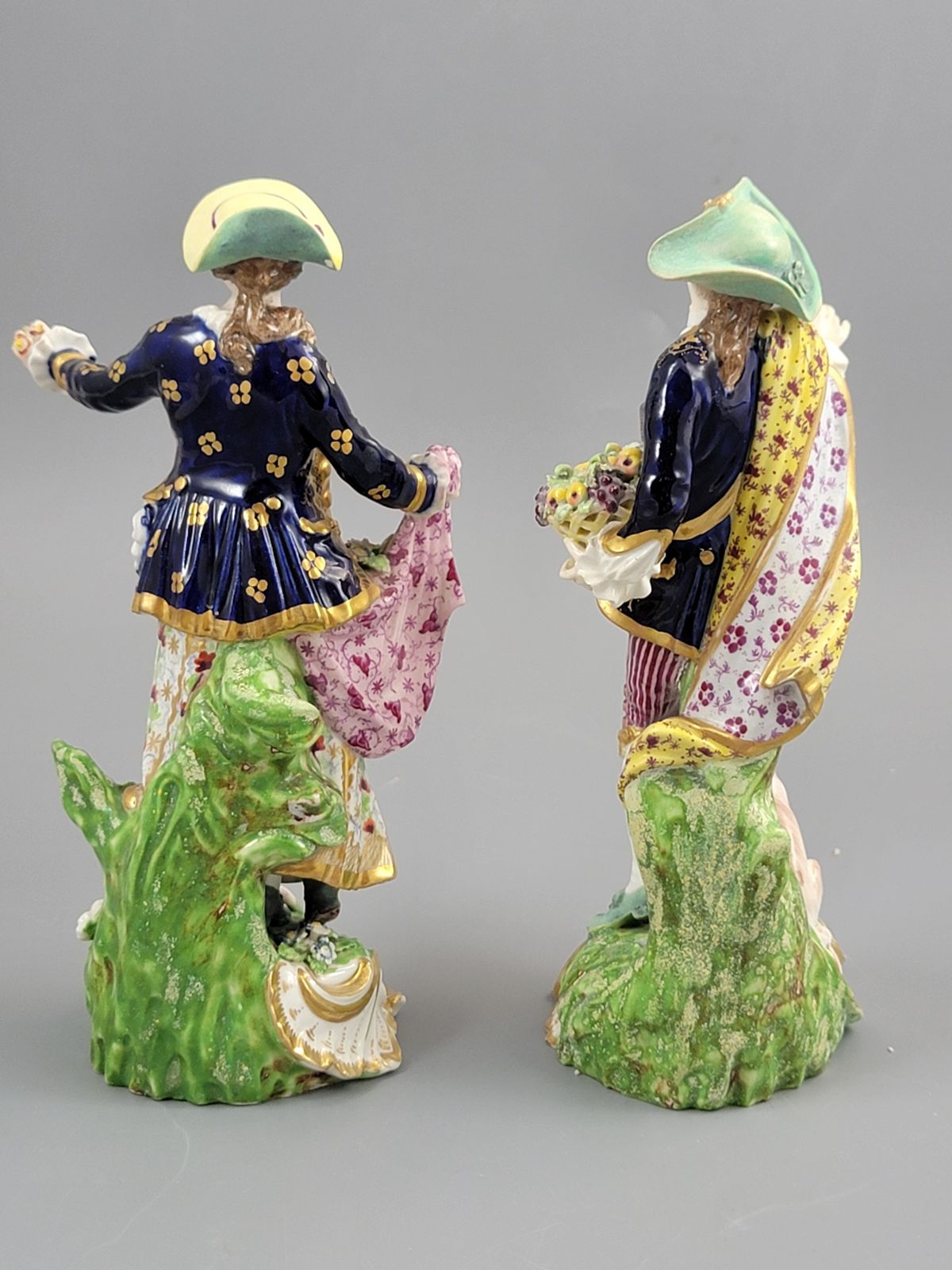 Derby Porcelain “Dresden Shepherds” Pair, Bloor Period, C.1825 photo for sale