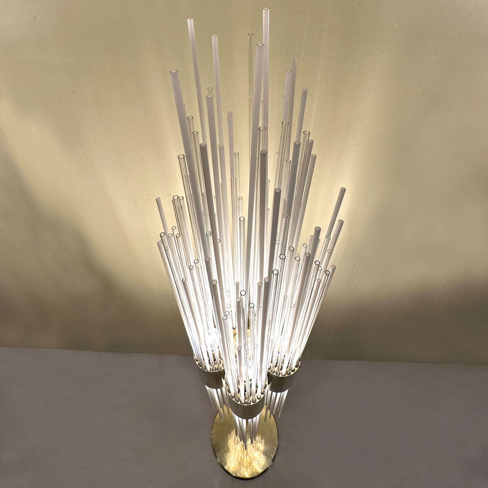 Floor Lamp Attributed To Carlo Nason 1960s Brass And Fountain Of Glass Strands photo 5800.0