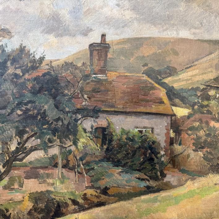 Percy Horton Ma Rba Arca (1897 1970) Oil On Canvas Country Scene photo for sale