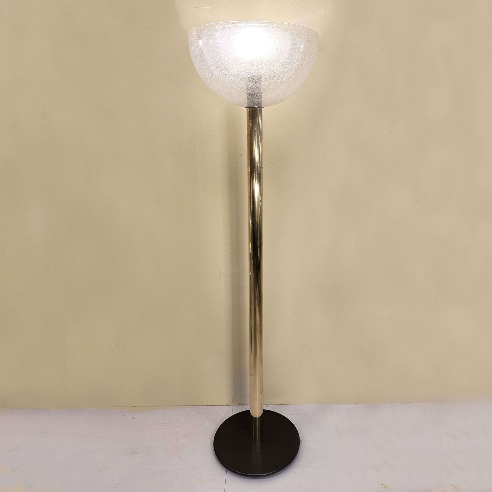 Carlo Nason Lt338 Floor Lamp For Mazzega In Pulegoso Glass And Brass, Italy 1967 photo buy