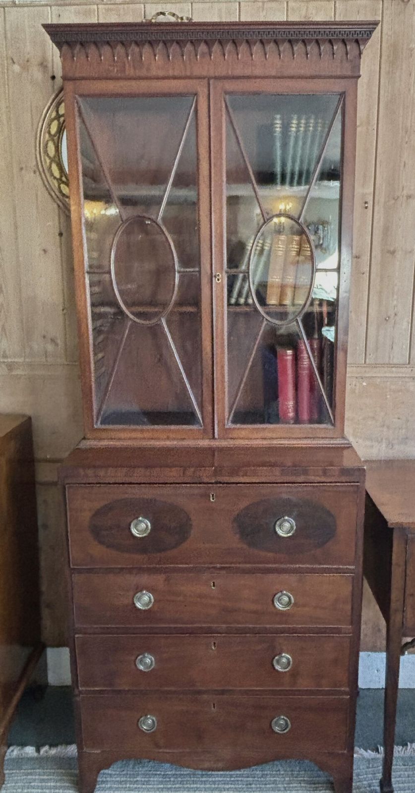 Small Regency Mahogany Secretaire Bookcase photo vinterior