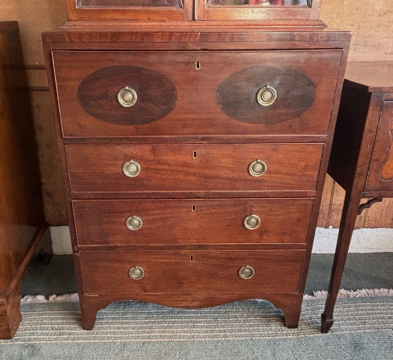 photo for sale Small Regency Mahogany Secretaire Bookcase