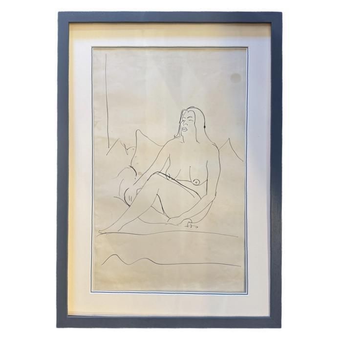 Study Of A Seated Female Nude   Edward Wolfe Ra (1897 1982)