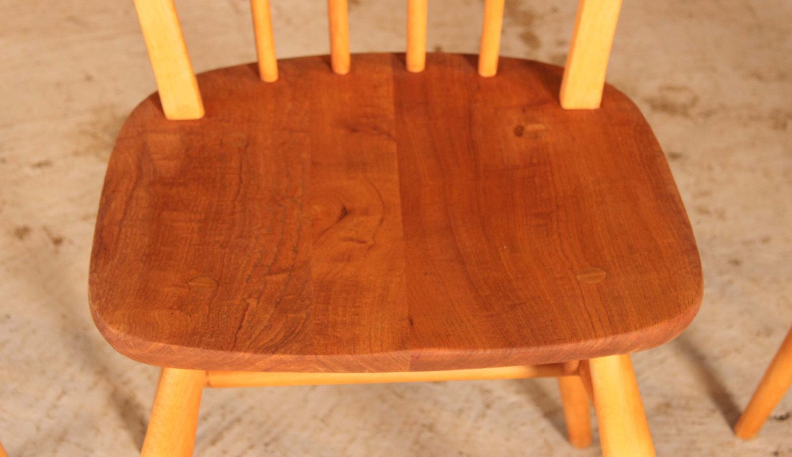 Set Of 3 Of Mid Century Ercol Model 400 Chairs Made In Elm And Beech Circa 1960s photo Furniture