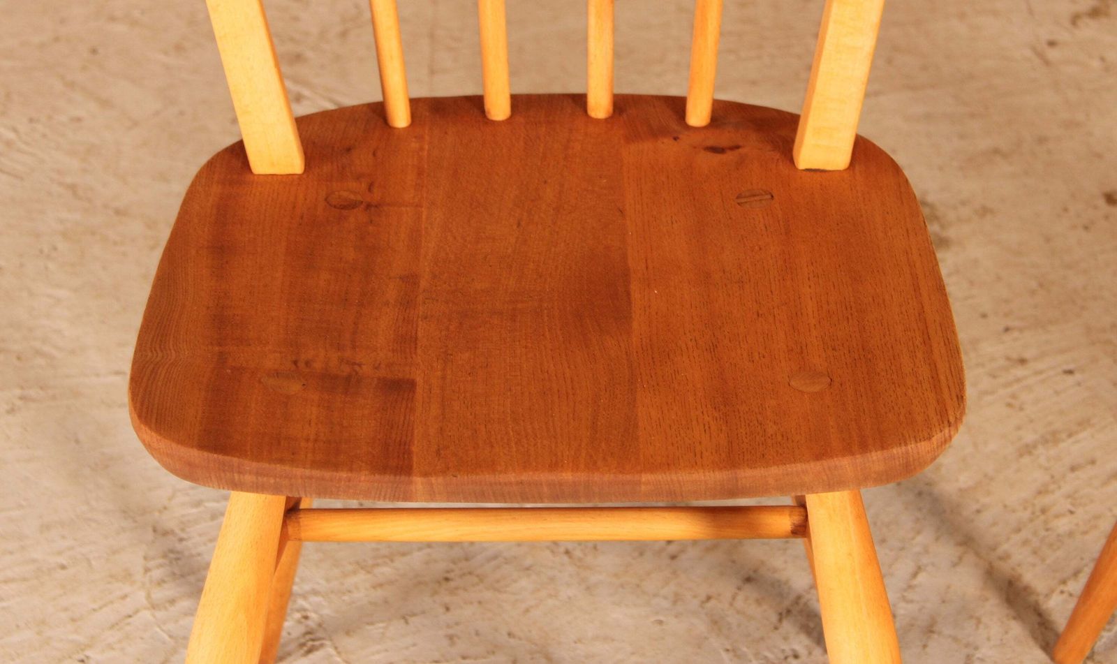 Set Of 3 Of Mid Century Ercol Model 400 Chairs Made In Elm And Beech Circa 1960s photo 595.0