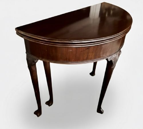 Small George III Mahogany Demi Lune Card Table photo furniture