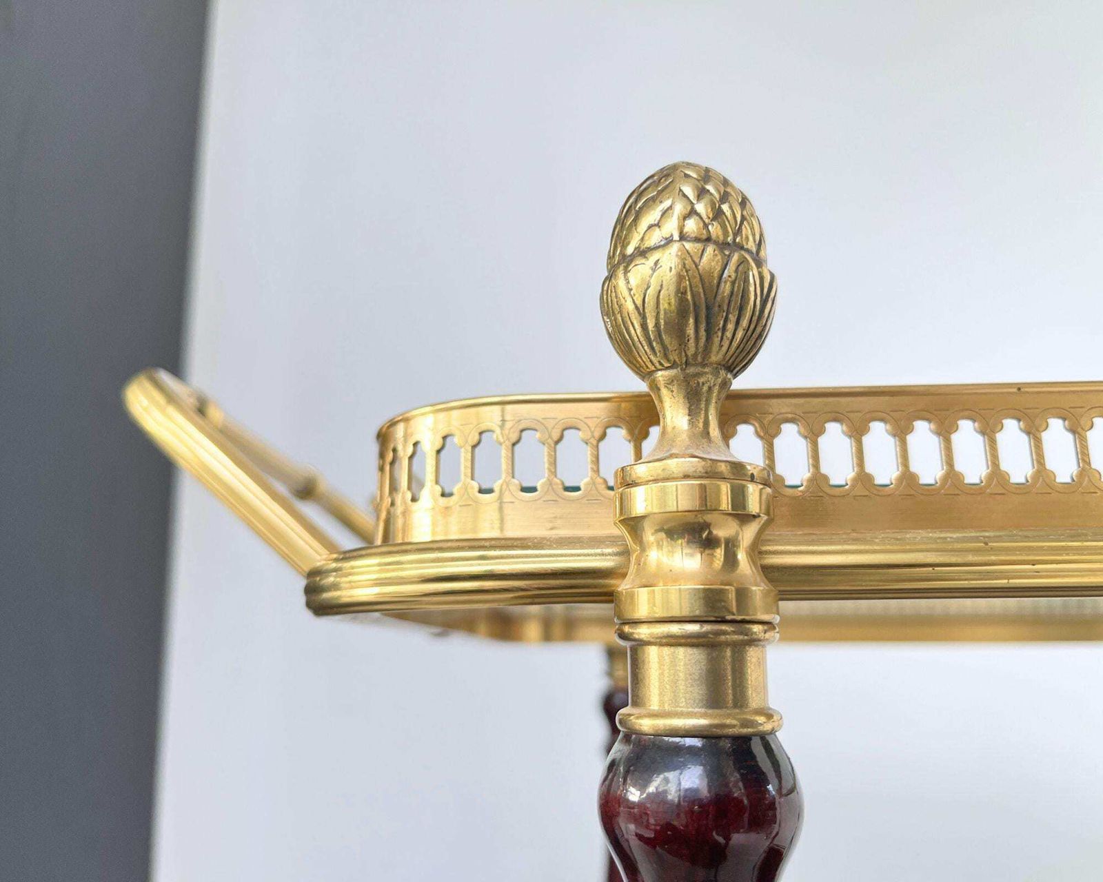 Brass Bar Cart | French Rolling Bar Trolley | Maison Jansen Style photo for sale